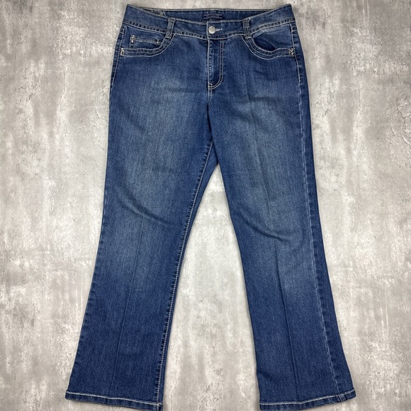 Bandolino Jeans Women 12 Rhinestone Pockets High Rise Boot Cut Tatum 2000s Y2K - Picture 3 of 12
